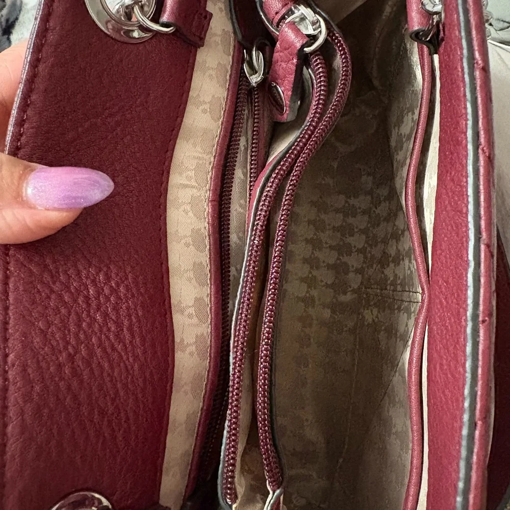 Karl Lagerfeld Deep Red Chevron Shoulder Bag